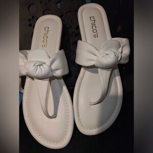 Chico’s Knotted Thong Sandal  Size 8 1/2 New, never worn